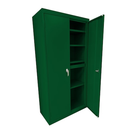 Steel Cabinets Usa Storage Cabinet, 78 in H, 36 in W, Leaf Green, 4 Shelves UA-362478-LG